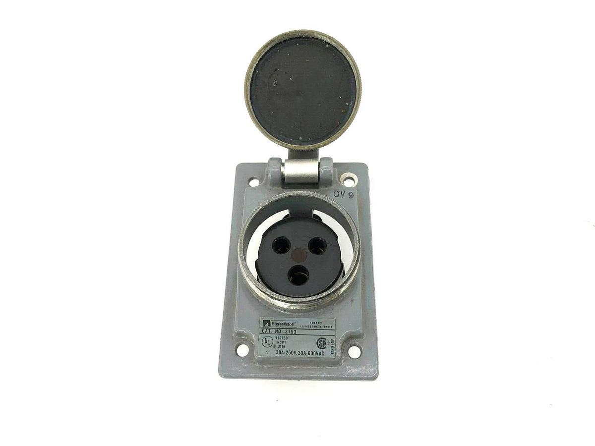 Used Russellstoll 3753 Receptacle 30A 250V 20A 600VAC