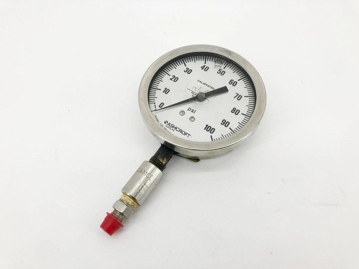 New Ashcroft 35-1009AWL-02L-100# Pressure Gauge 3.5" Dia. 1/4" NPT 0-100psi
