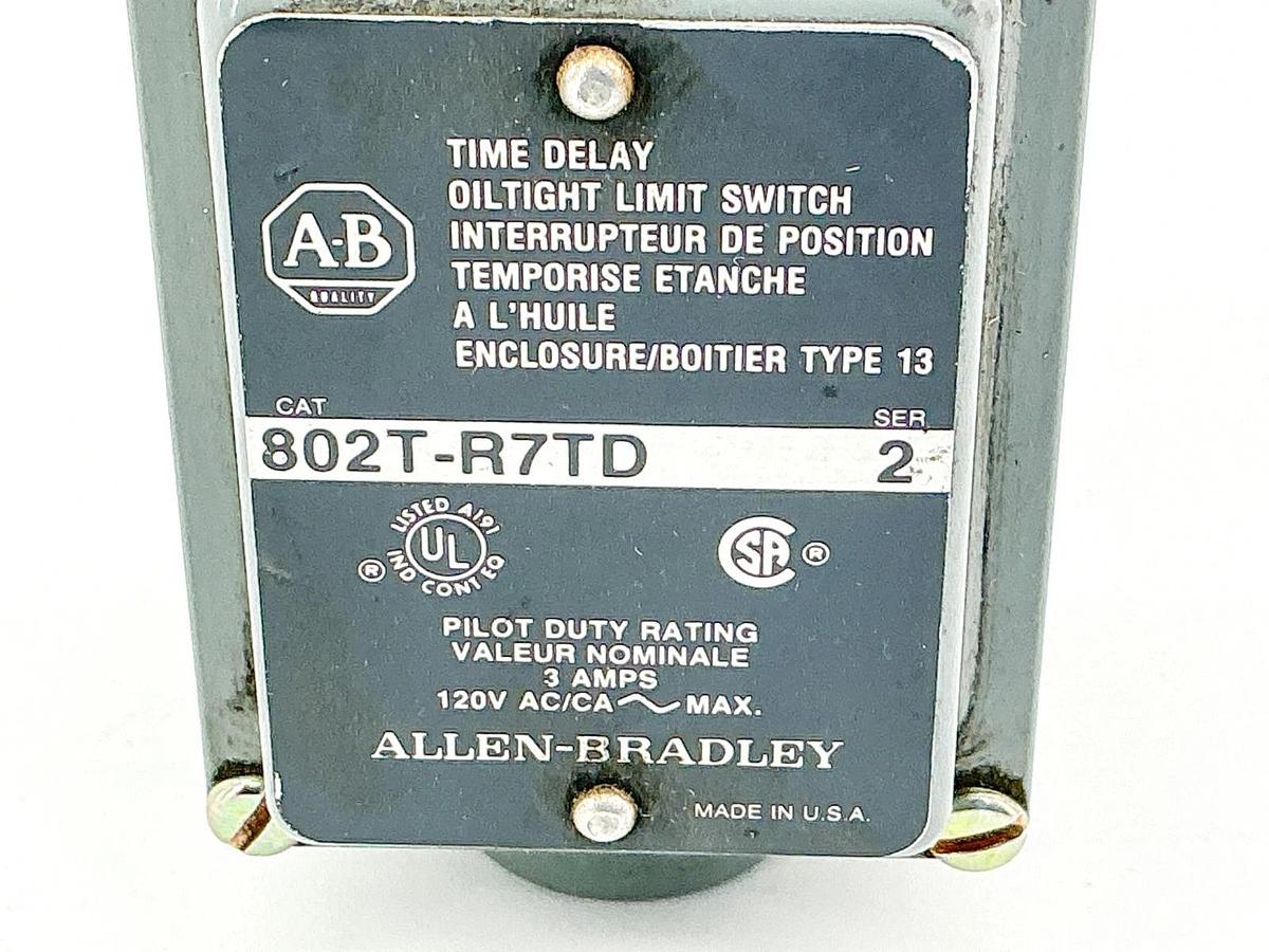 Used Allen Bradley 802T-R7TD Time Delay Oiltight Limit Switch Body Ser.2