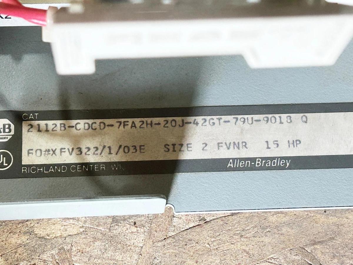 Used Allen Bradley 2112B-CDCD-7FA2H-20J-42GT-79U-9018 Fusible Combination Starter Siz