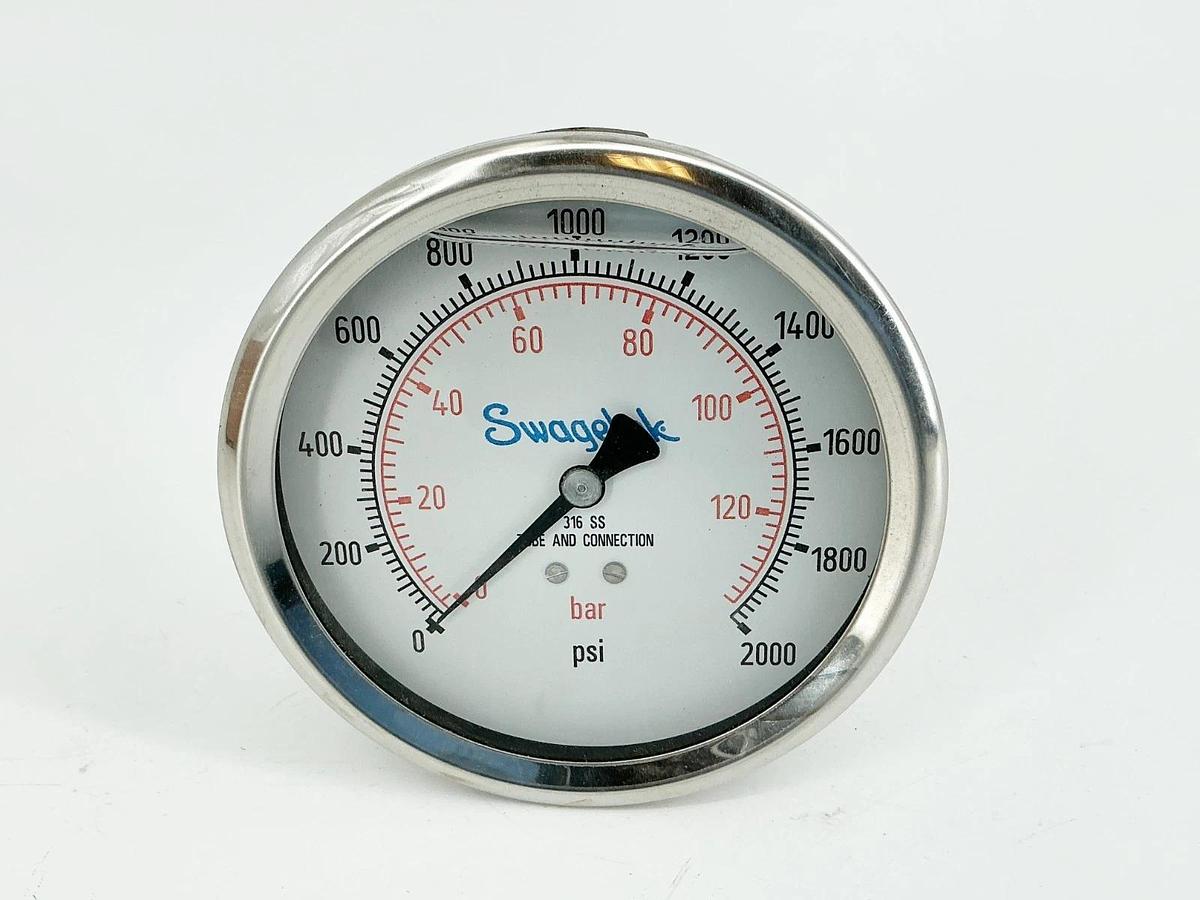 New Swagelok PGI-100C-PG2000-BAP1-F Pressure Gauge 4" 0-2000PSI 1/2NPT
