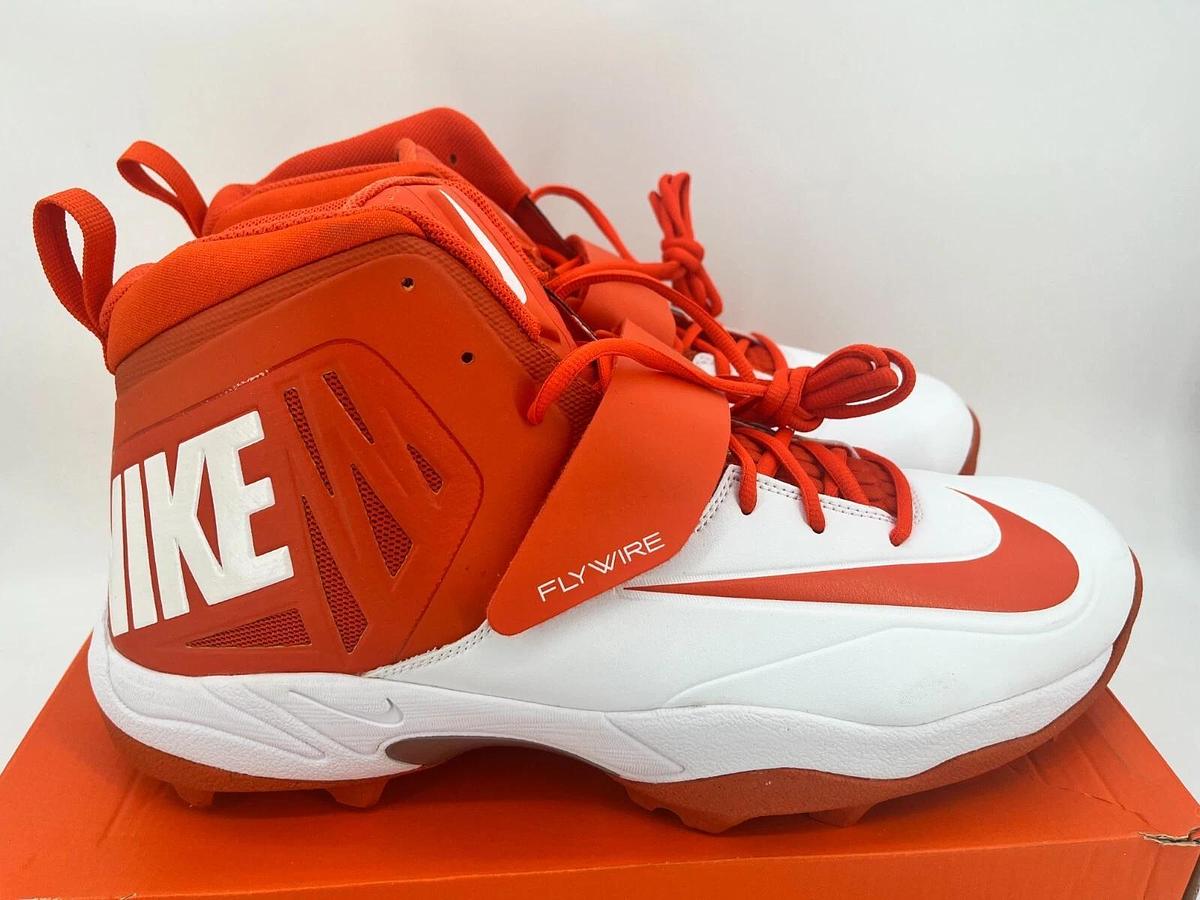 Nike Zoom Code ELT Stove Shark White/Orange Size 16 Football Cleats