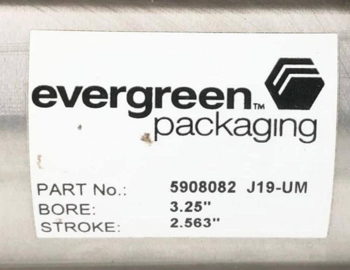 New Evergreen Packaging 5908082 J19-UM Cylinder 3.25" Bore 2.563" Stroke