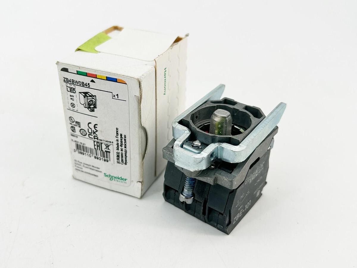 New Schneider Electric ZB4BW0B45 Contact Block Push Button 24V Red Lens LED