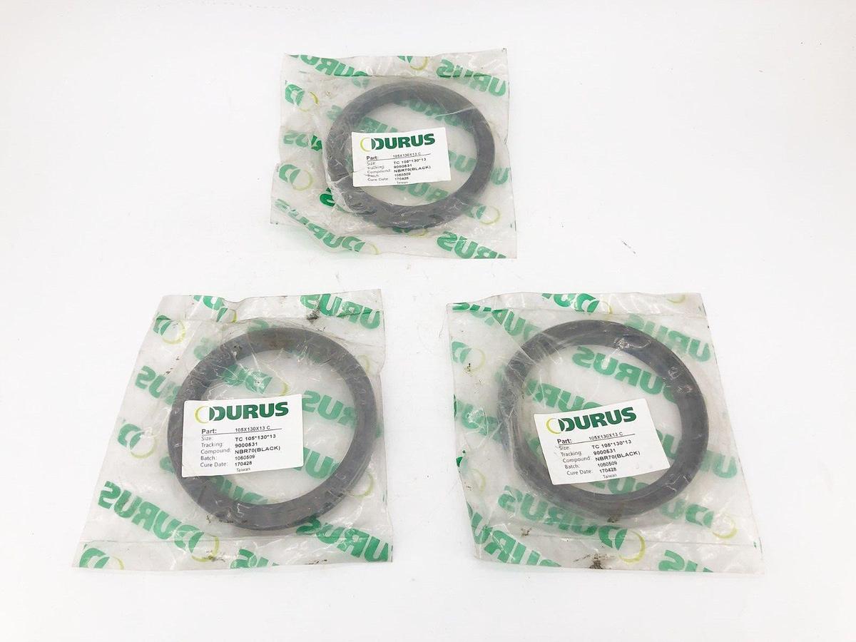 Lot of 3 New Durus 105X130X13 C Oil Seals TC 105*130*13 NBR70(BLACK)