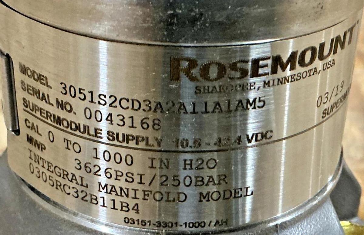 New Emerson Rosemount 3051S2CD3A2A11A1AM5 Pressure Transmitter MWP- 3626PSI