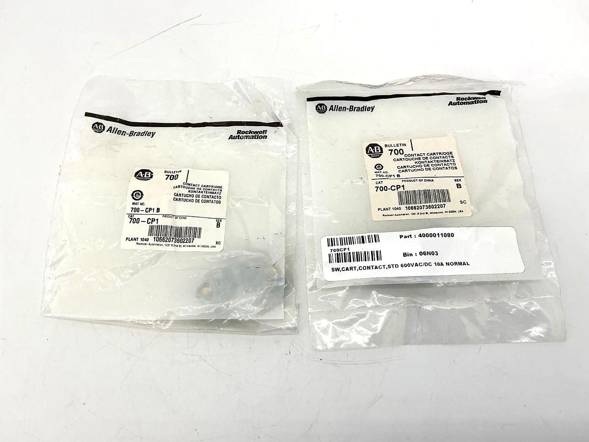 Lot of 2 New Allen Bradley 700-CP1 Ser B Contact Cartridge 10A 600VAC 700CP1