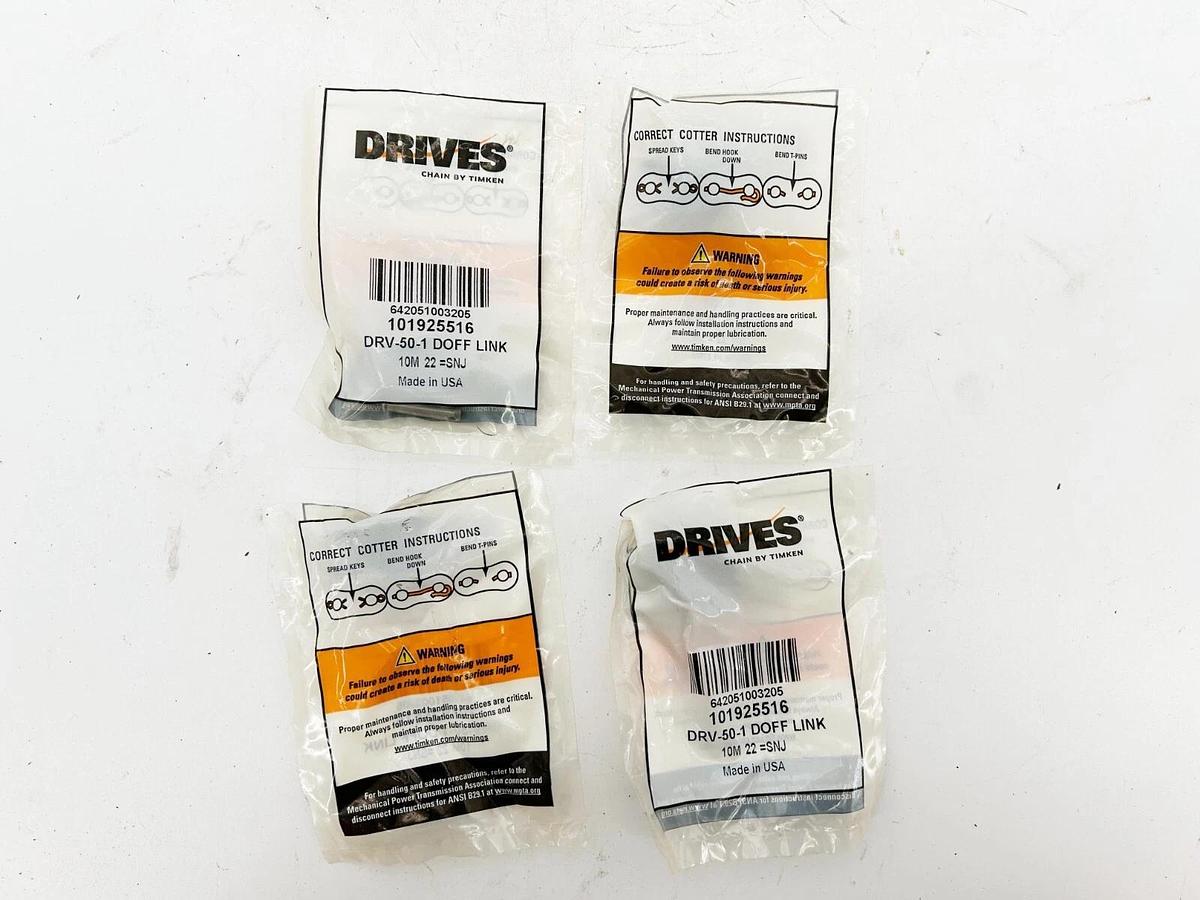 New Lot of of 4 Drives 101925516 Roller Chain Link DRV-50-1 DOFF LINK 10M 22=SNJ