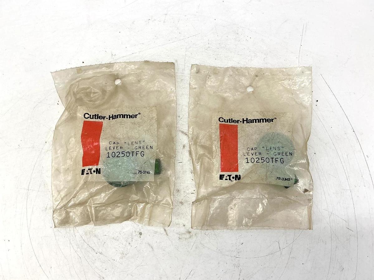 Lot of 2 New Eaton Cutler-Hammer 10250TFG Selector Switch Cap Lens Lever Green