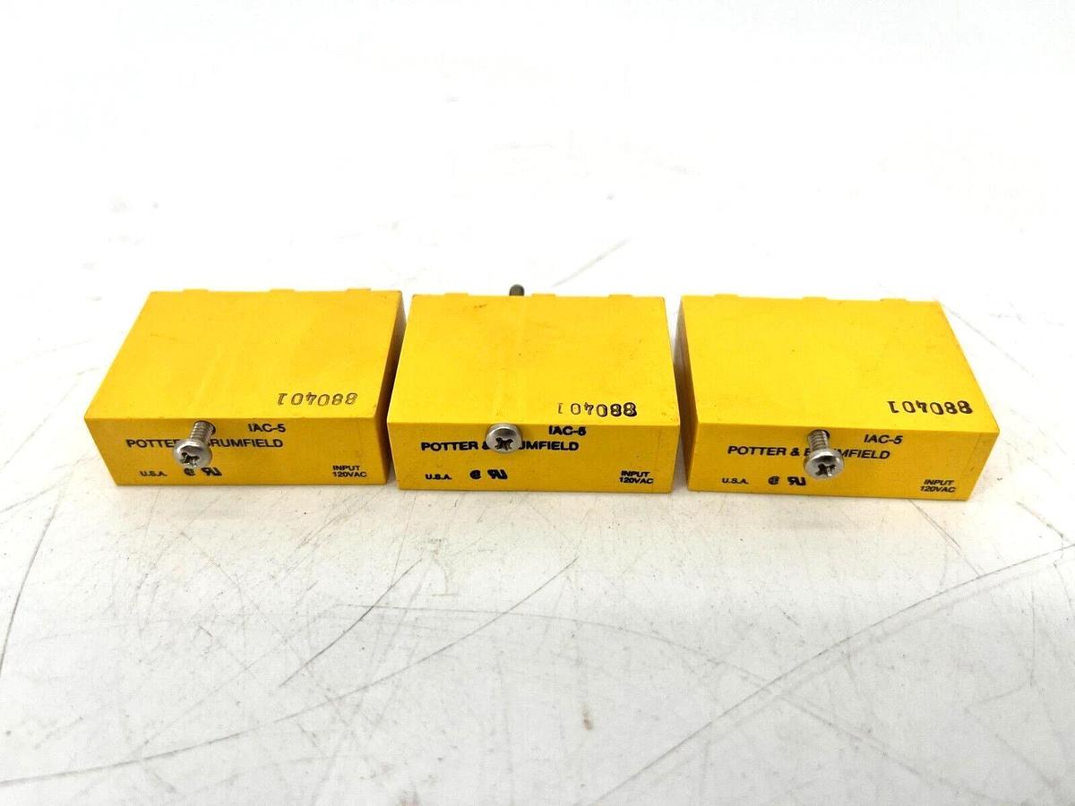 Lot of 3 New Potter & Brumfield IAC-5 AC Input Modules 120VAC