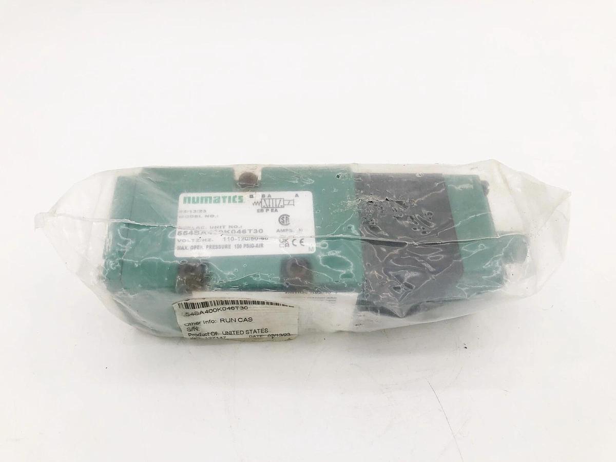 New Numatics Asco 554SA400K046T30 Solenoid Valve 110-120/50-60 150psig