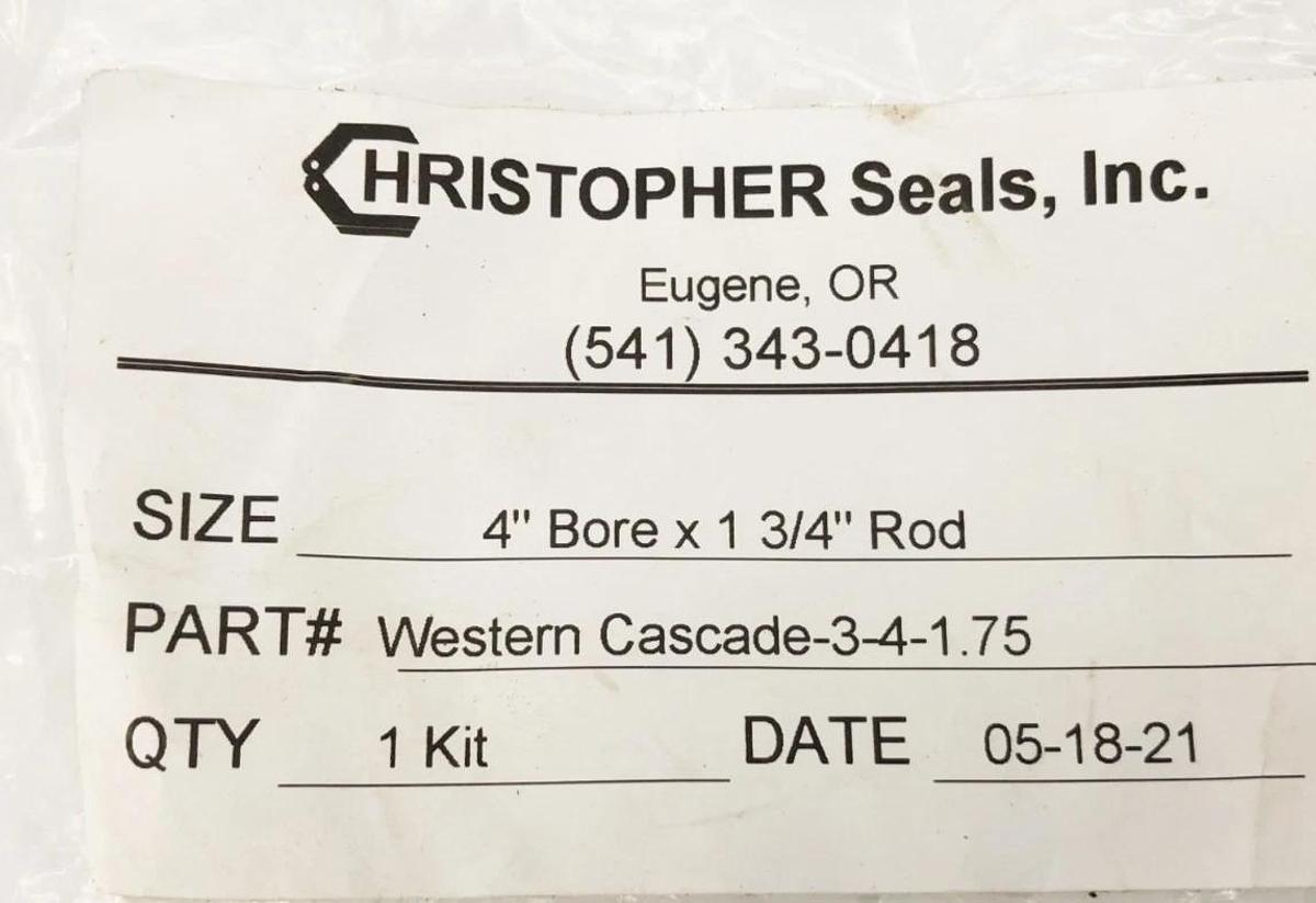 New Cristopher Seals 3-4-1.75 Seal Kit 4" Bore x 3/4" Rod