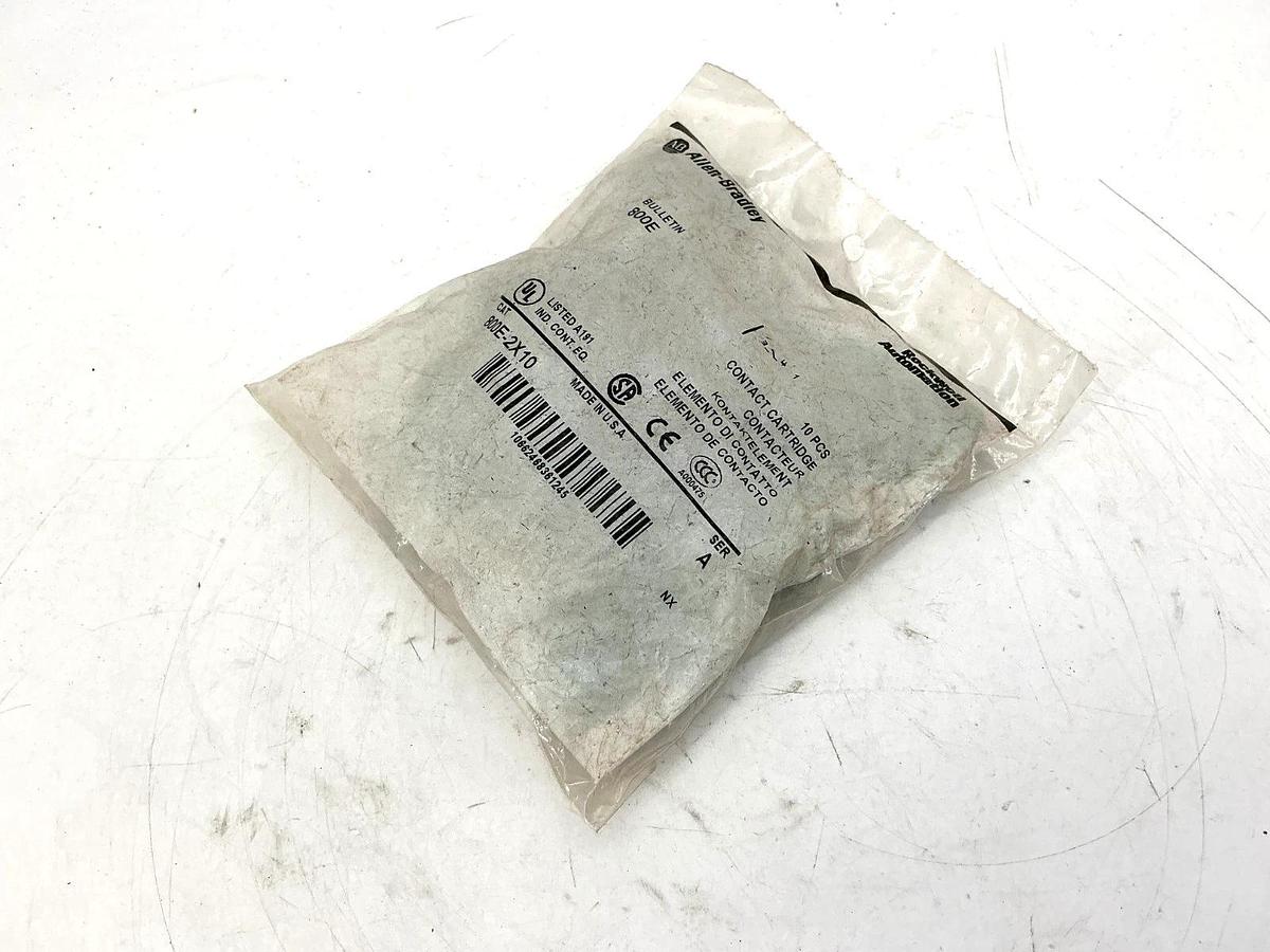 Bag of 10 New Allen Bradley 800E-2X10 Ser A Contact Cartridge 10A 600V Green