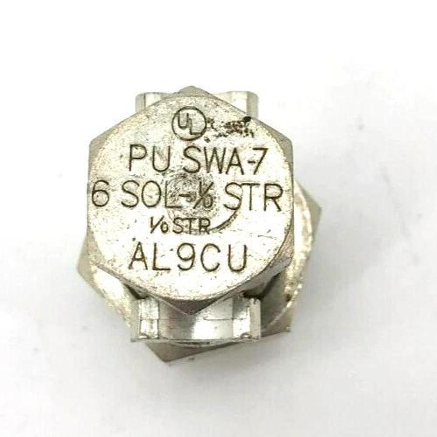 Lot of 3 New Penn Union SWA-7 Split Bolt Connectors 6 SOL- 1/0 STR AL9CU