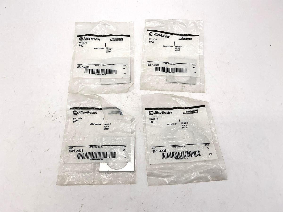 Lot of 4 New Allen Bradley 800T-X538 Ser A Legend Plate Reset Accessory