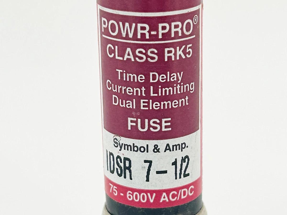 New Littelfuse IDSR-7-1/2 Time Delay Duel Element Fuse 7.5A 600V Class RK5