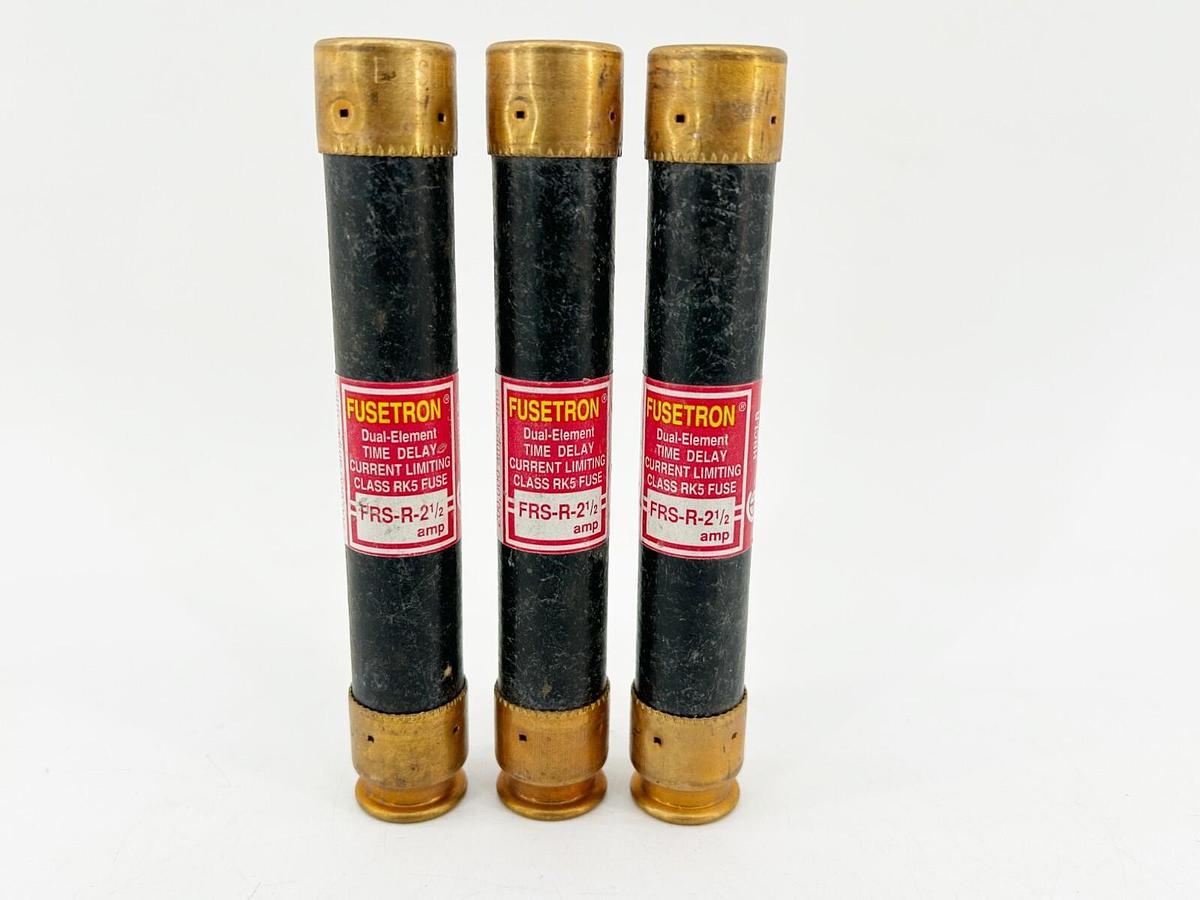 New Lot of 3 Bussmann FRS-R-2-1/2 Time Delay Dual Element Fuse 2.5A 600V RK5