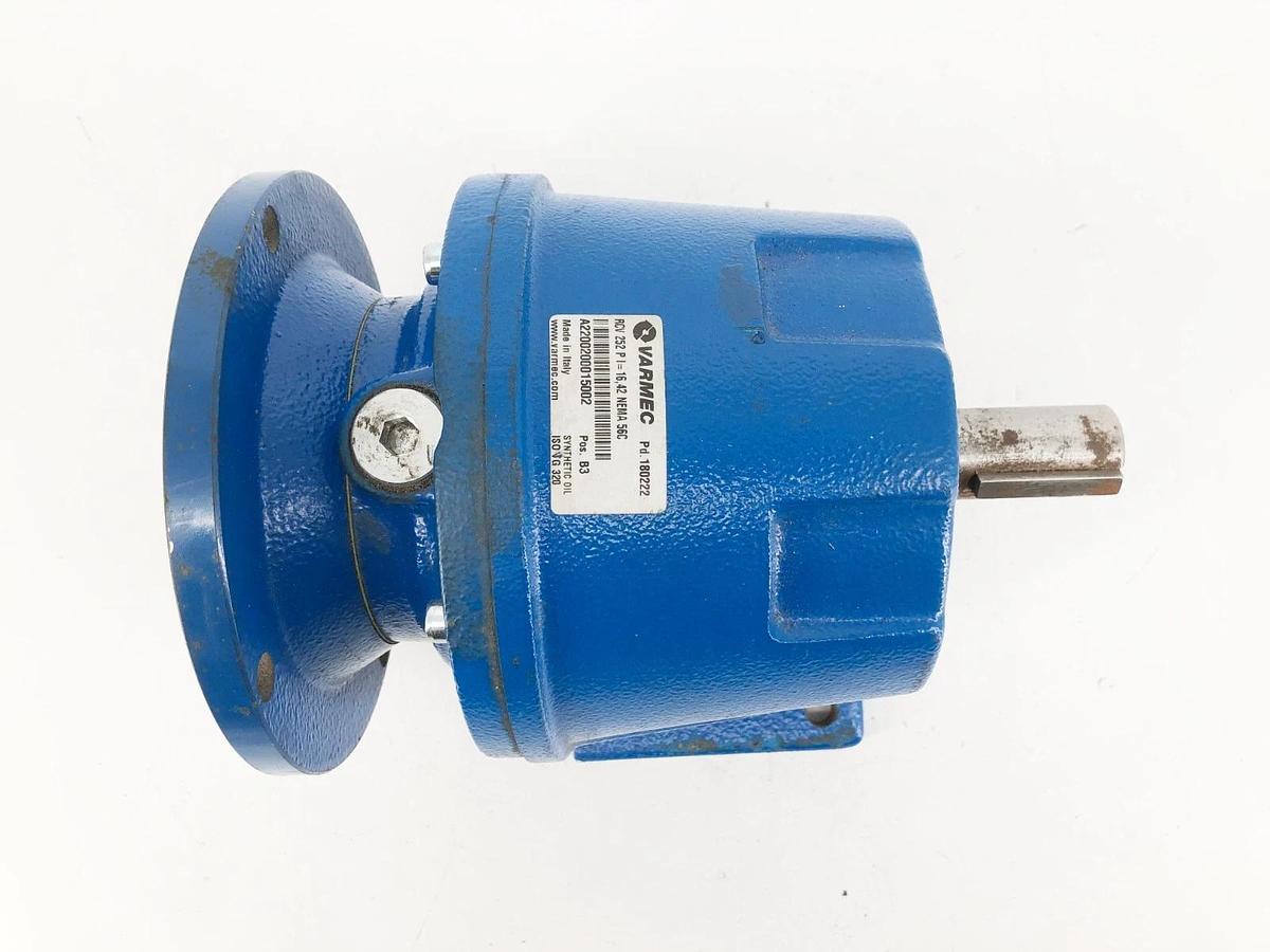 New Varmec RCV 252 P I=16,42 NEMA 56C In-Line Gear Reducer 16.42:1- No Box