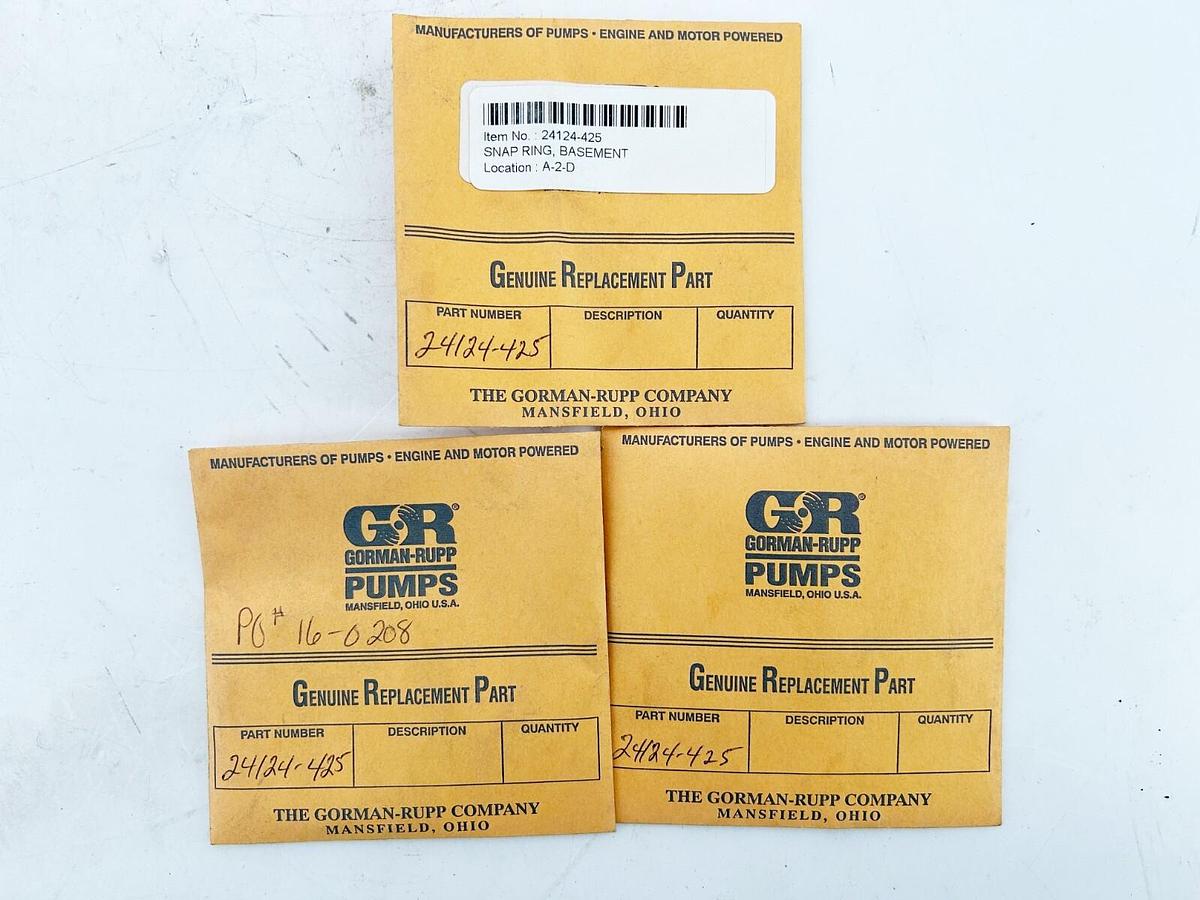 New lot of 3 Gorman Rupp 24124-425 Retaining Ring