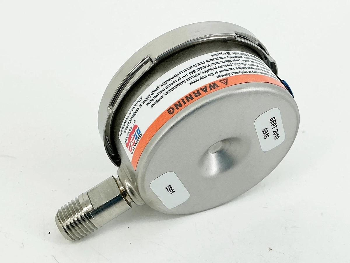 New Ashcroft 25-1009-SWL-02L-1500# Pressure Gauge 2-1/2" 1500PSI 316 Tube