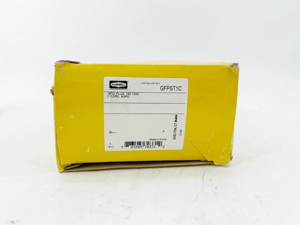 Hubbell GFPST1C Plug 15A 120V 1800W 60Hz 3R