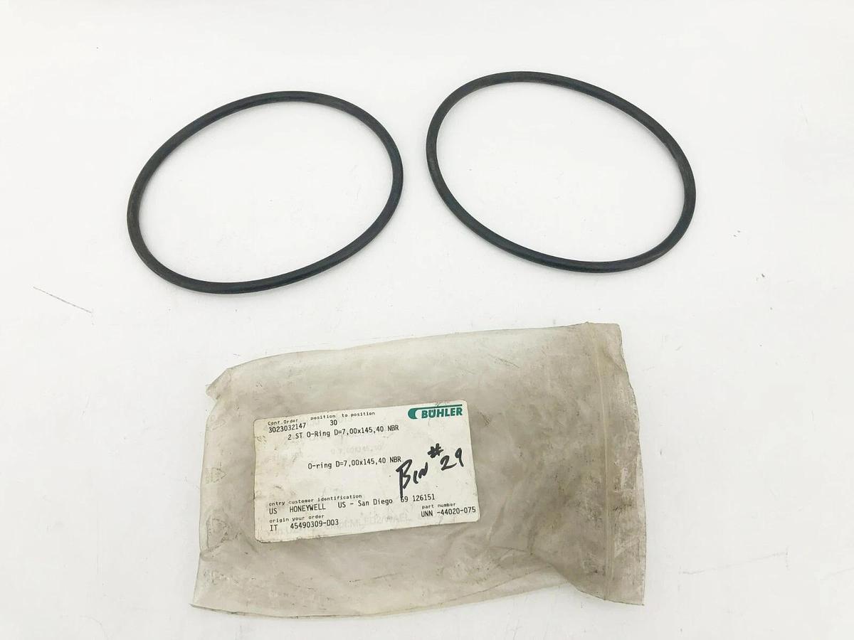 Lot of 2 New Buhler UNN-44020-075 O-Rings 7.00X145.40 NBR