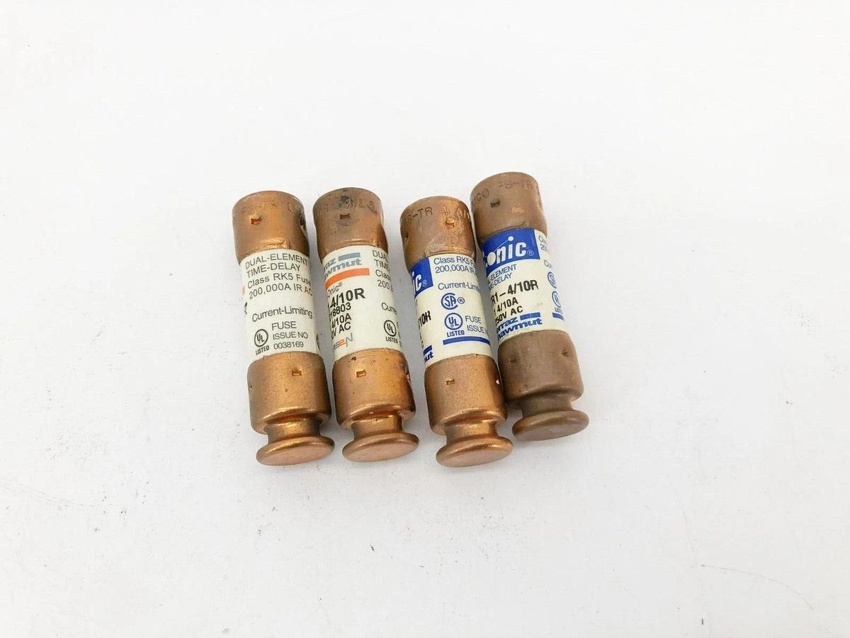 Lot of 4 New Ferraz Shawmut TR1-4/10R Time Delay Fuses 1.4 A 250VAC