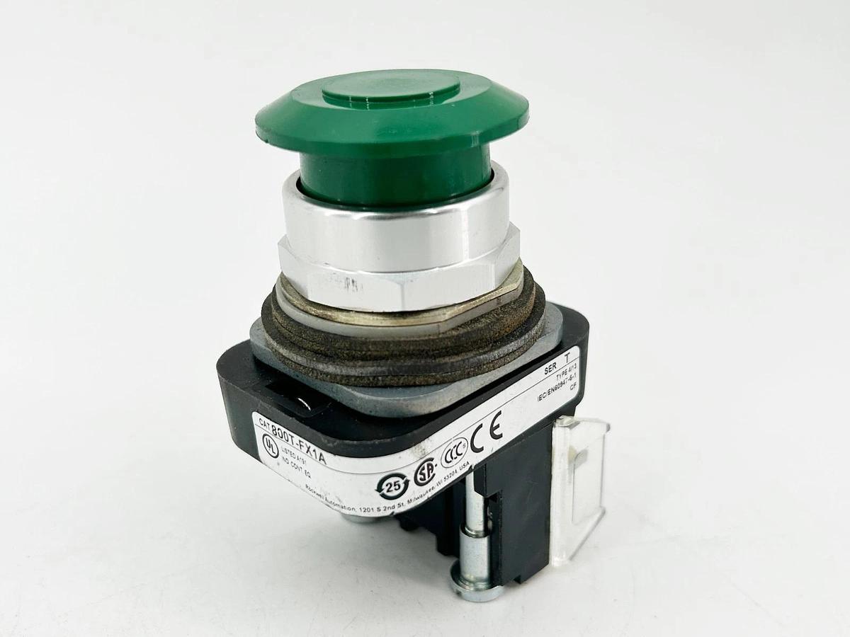 Used Allen Bradley 800T-FX1A1 Pushbutton 30MM 2 Position Green Ser.T