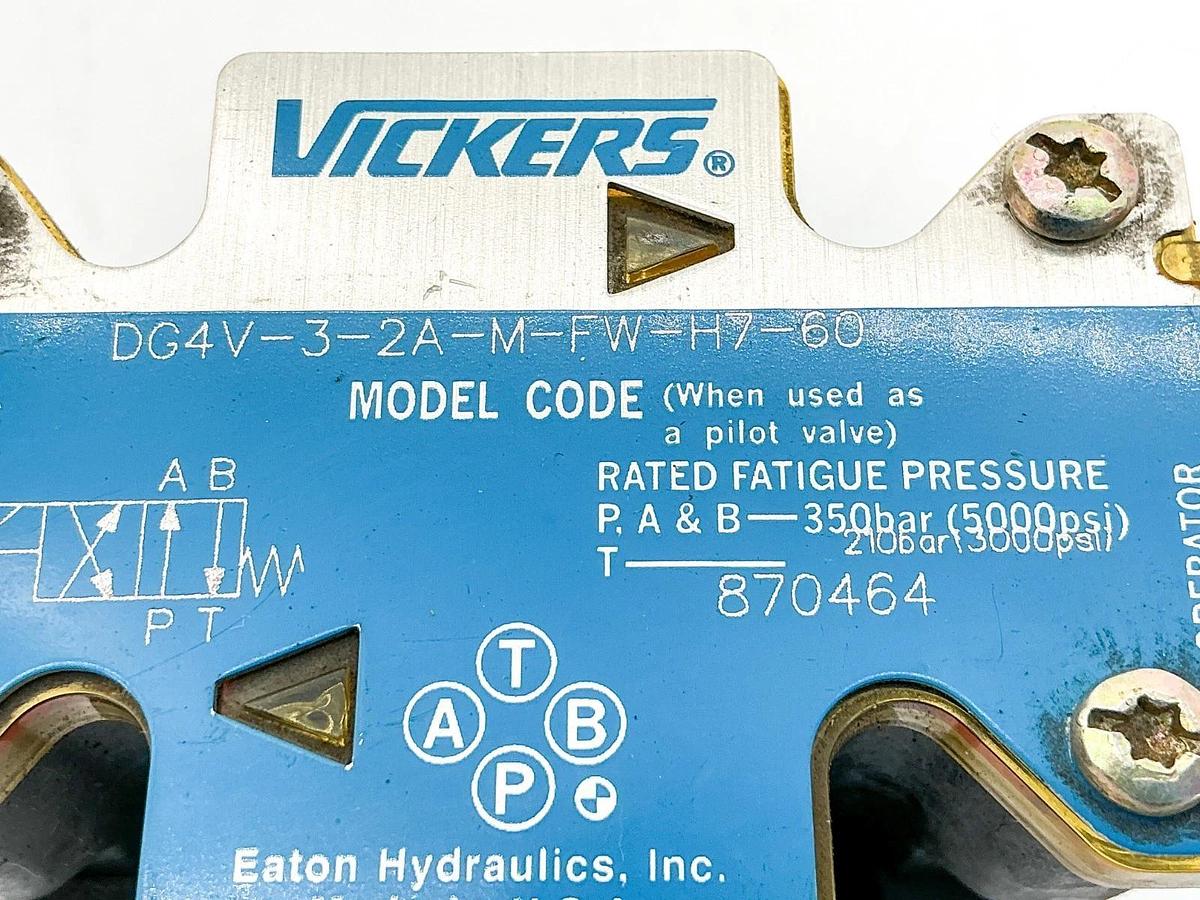 New Vickers DG4V-3-2A-M-FW-H7-60 Solenoid Valve 5000PSI 350Bar W/O Coil