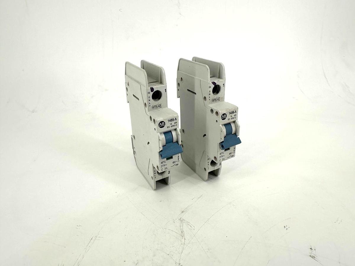 Lot of 2 Allen Bradley 1489-A1C030 Ser A Circuit Breaker 3A 48VDC 277AC 50/60HZ