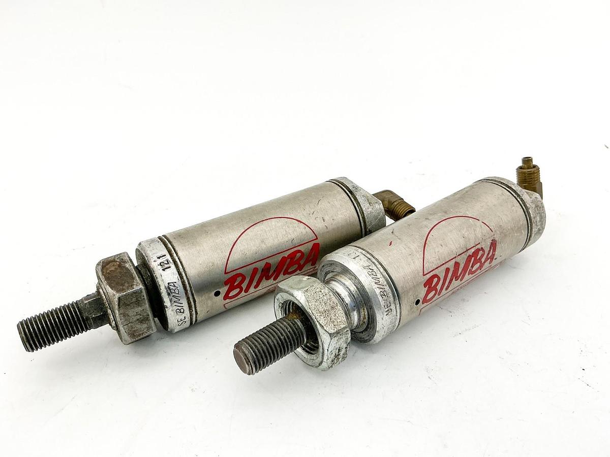 Used Lot of 2 Bimba 121 Pneumatic Cylinder Stainless Steel
