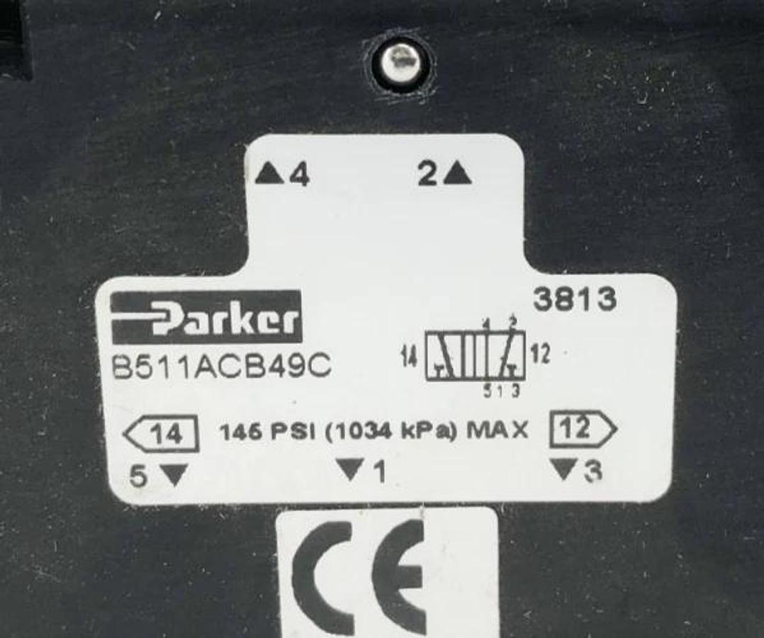 New Parker B511ACB49C Solenoid Valve 1/4" 145psi 24VDC Missing Coil - No Box