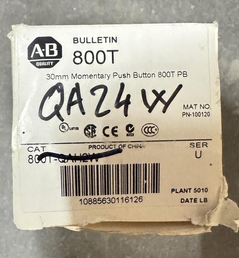 New Allen-Bradley 800T-N421W White LED Bulb 30mm 130VAC/DC - No Box