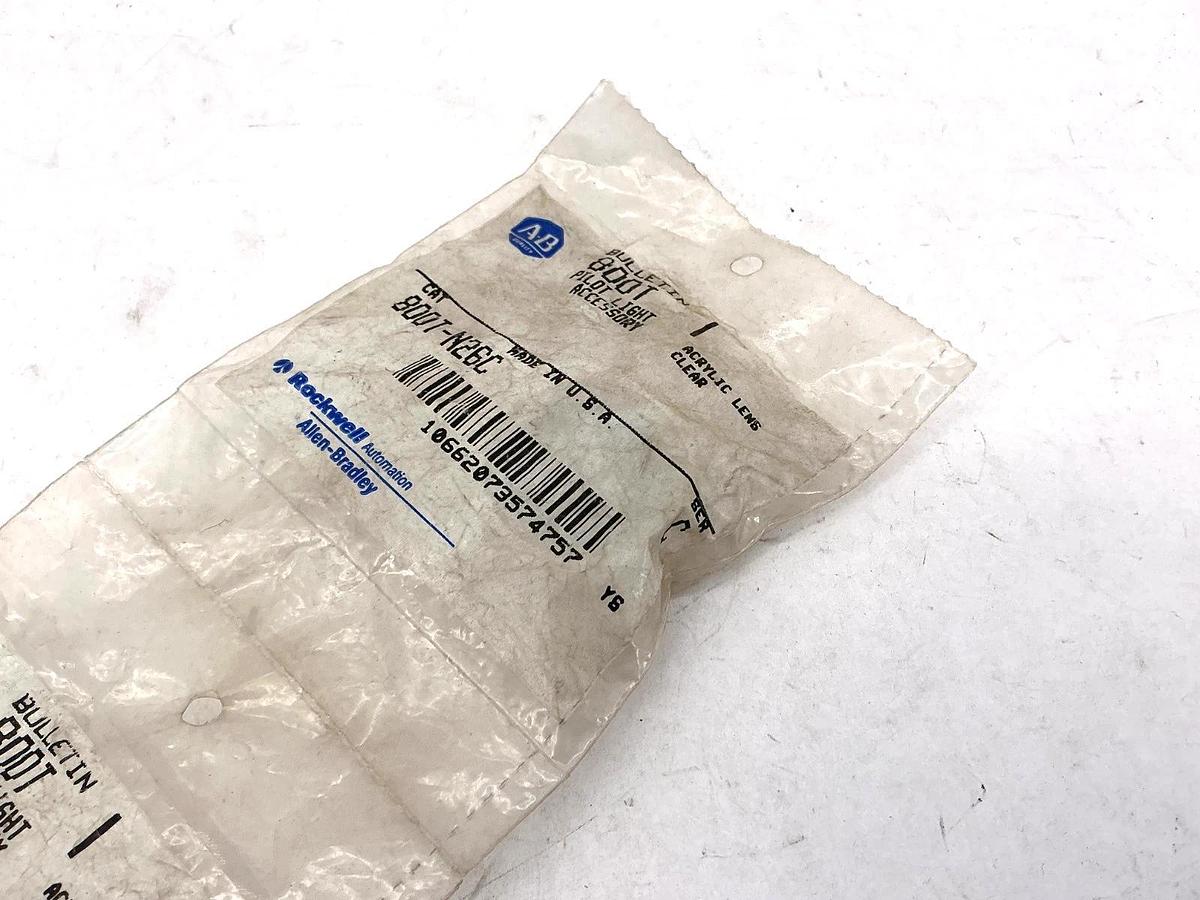 Lot of 2 New Allen Bradley 800T-N26C Ser C Pilot Light Acrylic Lens Clear