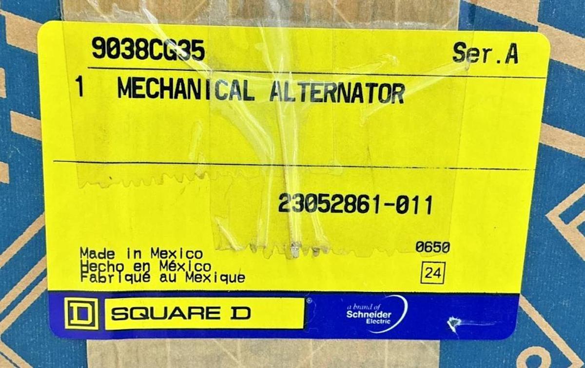 New Square D 9038CG35 Ser A Mechanical Alternator 2-Pole Closed Tank 575V