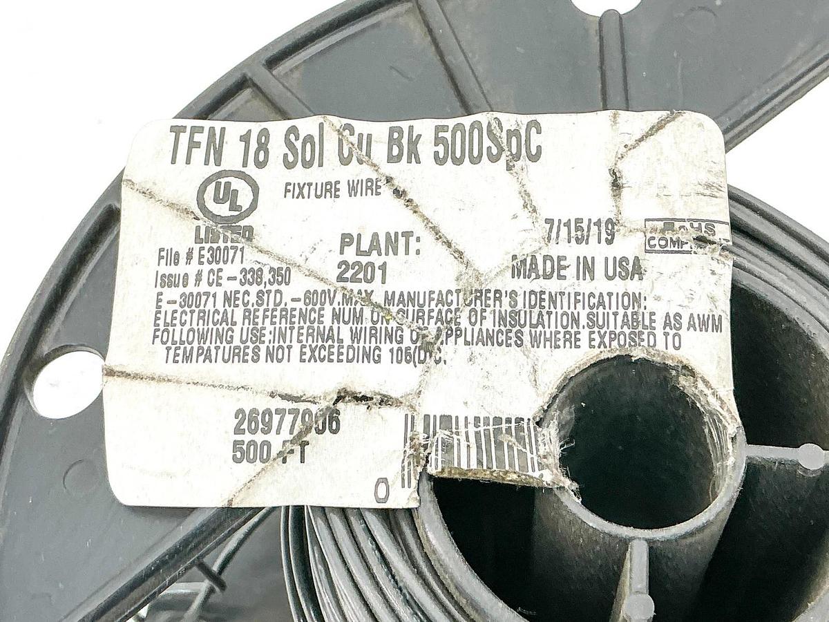 26977906 TFN 18 SOL CU BK Fixture Wire 120Ft+ 1.8LB