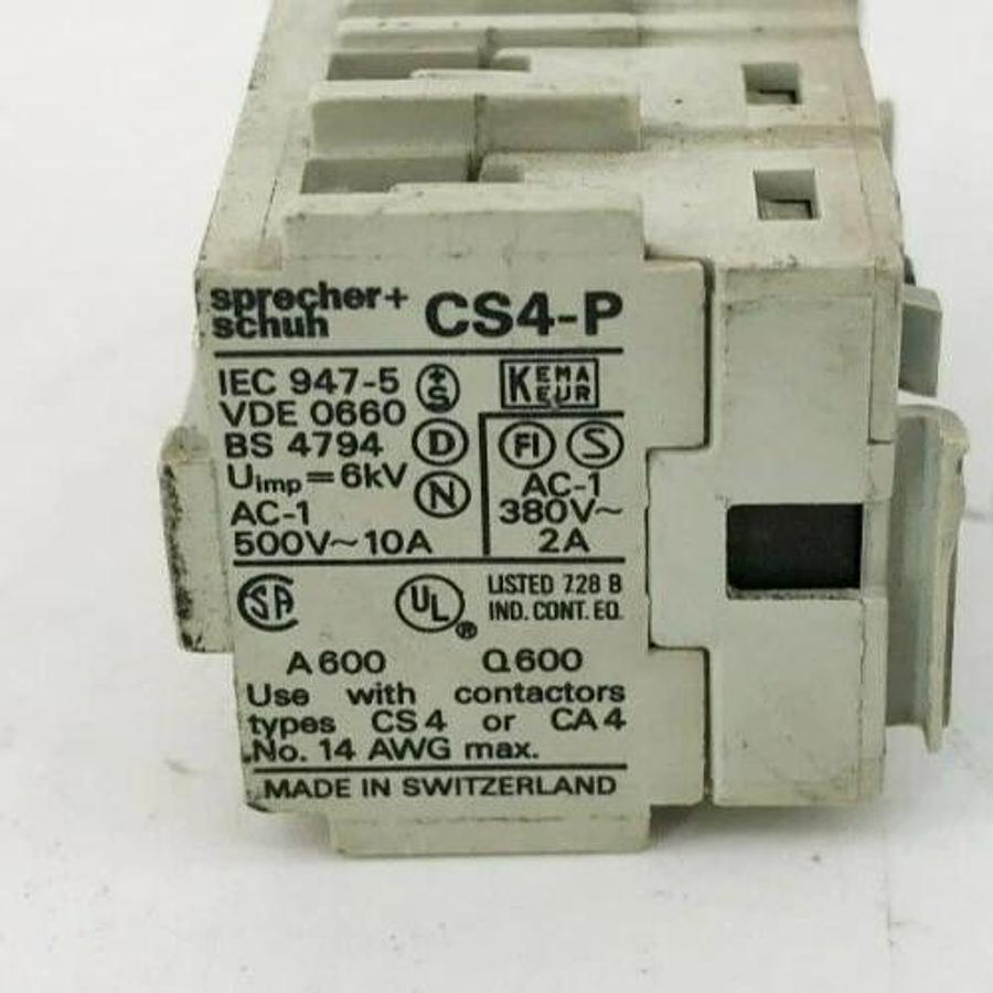 Used Lot of 3 Sprecher + Schuh CS4-P Auxiliary Contacts