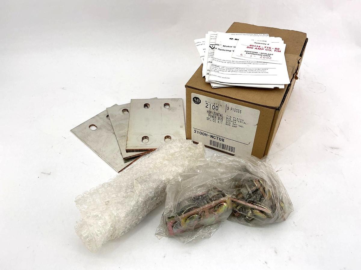 New Allen Bradley 2100H-NCT08 Horizontal Power Bus Splice Kit Copper 800A