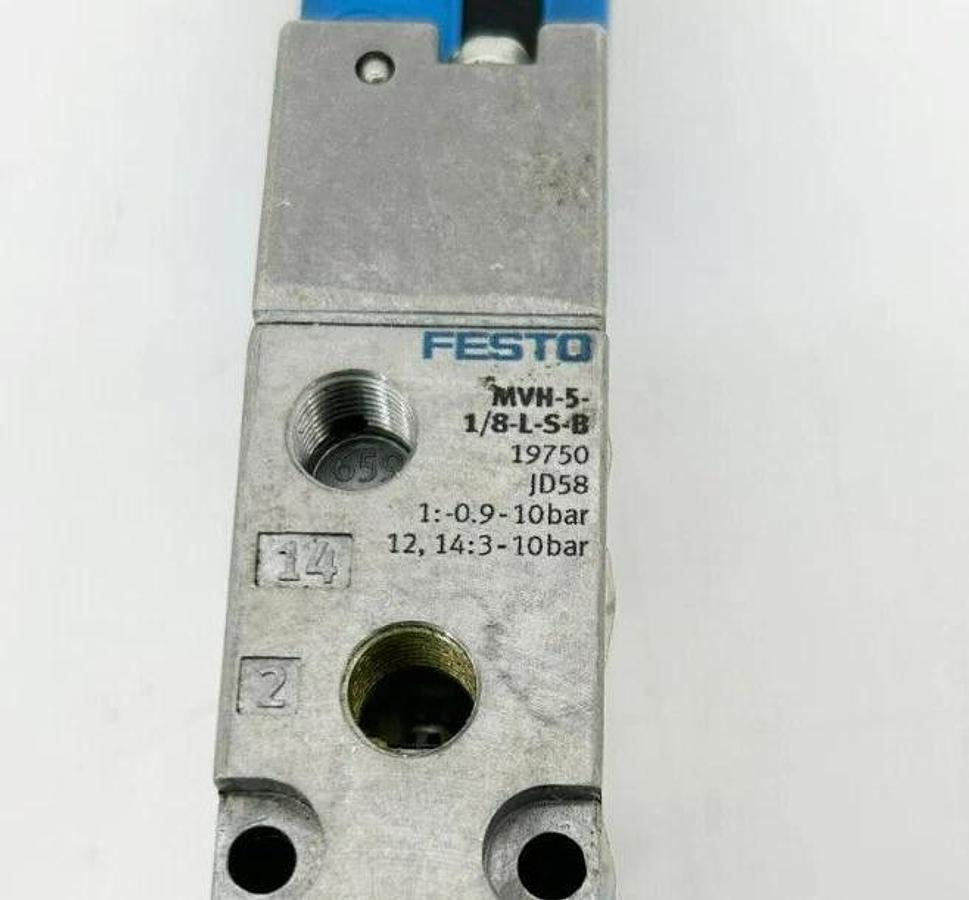 New Festo MVH-5-1/8-L-S-B Solenoid Valve, 24VDC, 19750