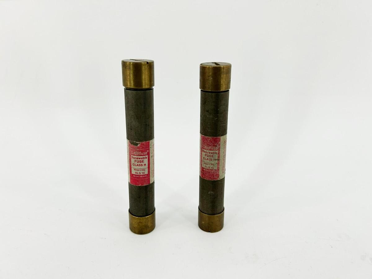 Lot of 2 New Littelfuse RLS-10 Renewable Fuses, 10 A, 600VAC