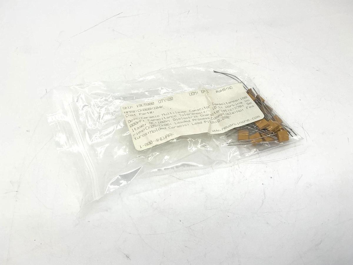 Bag of 20 CK06BX104K Ceramic Multilayer Capacitor 100VDC
