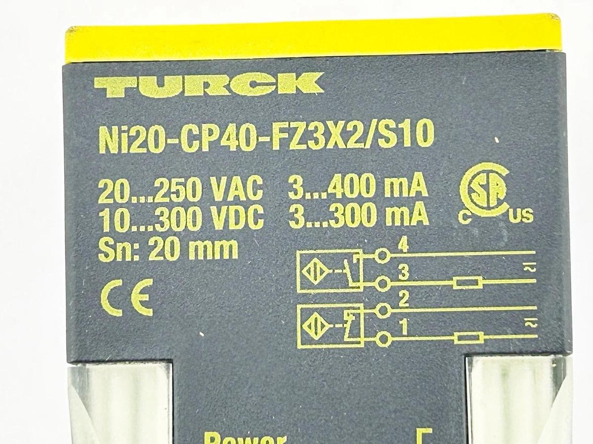 New Turck NI20-CP40-FZ3X2/S10 Sensor 20MM Range 40MM 300VDC - No Box