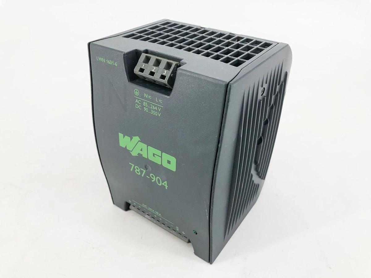 New WAGO 787-904 AC/DC DIN Rail Power Supply 24.7 VDC 10A
