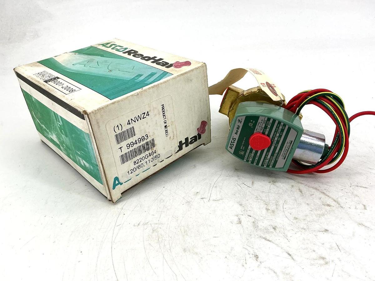 New ASCO 8220G404 110/120V Solenoid Valve 2-Way 1/2" Pipe 6.1W 50/60HZ 4NWZ4