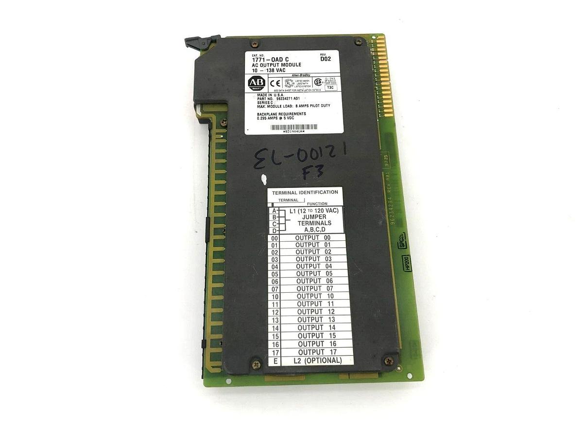 Used Allen Bradley 1771-OAD/C Rev. D02 Output Module 10-138VAC