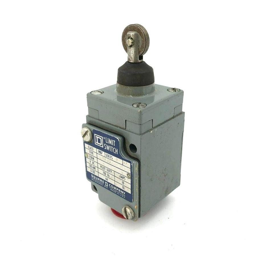 New Square D 9007-B51D Limit Switch With Roller Head 120 - 600 VAC 720 VA 10 A