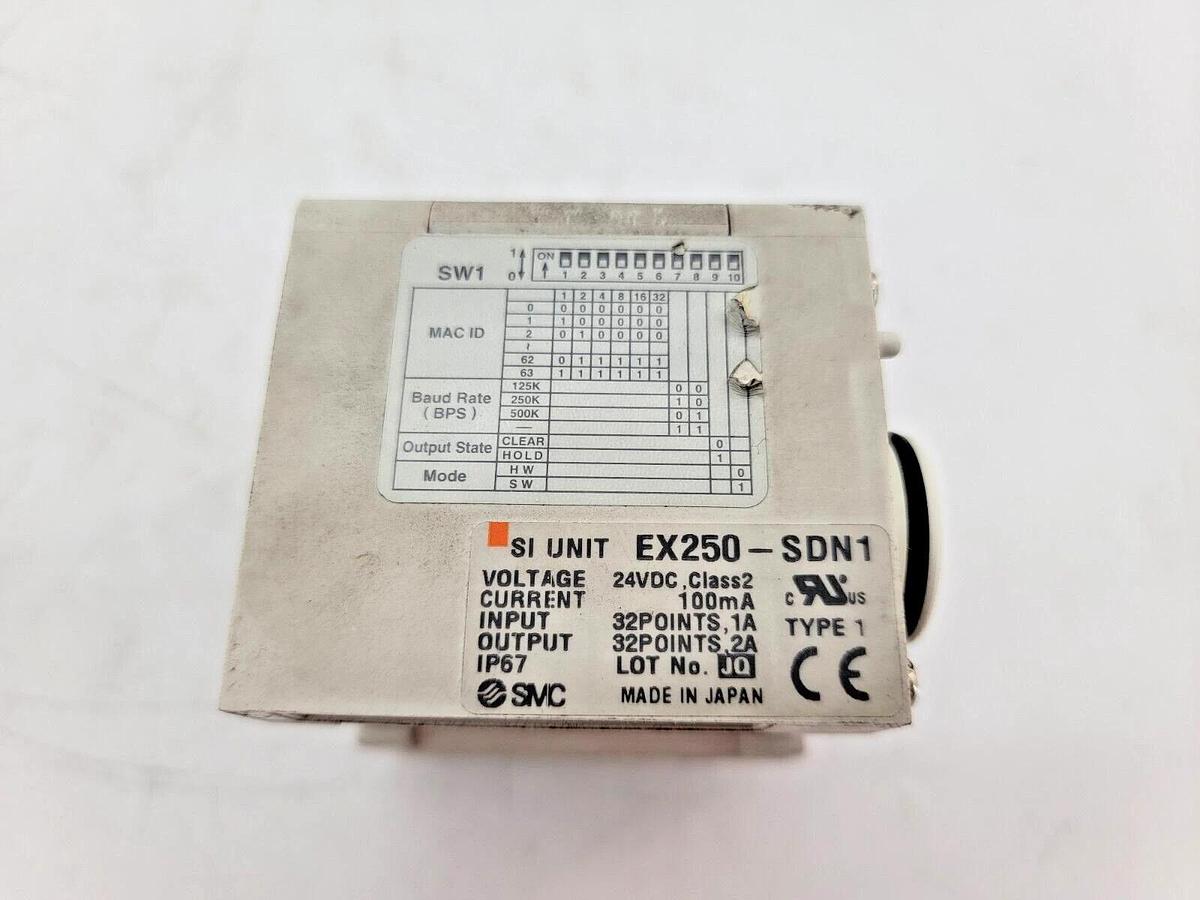 Used SMC EX250-SDN1 SI Unit 24VDC 100mA 32 I/O