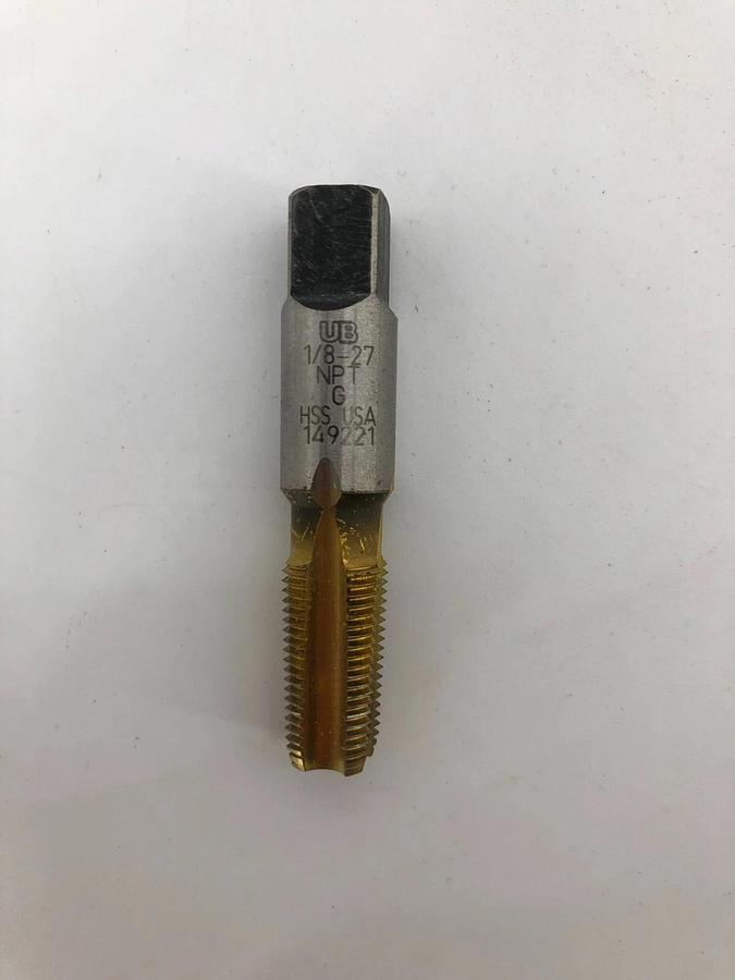 Used New Union Butterfield 6007587 TN1541 Straight Flute Pipe Tap, 1/8-27 Thread