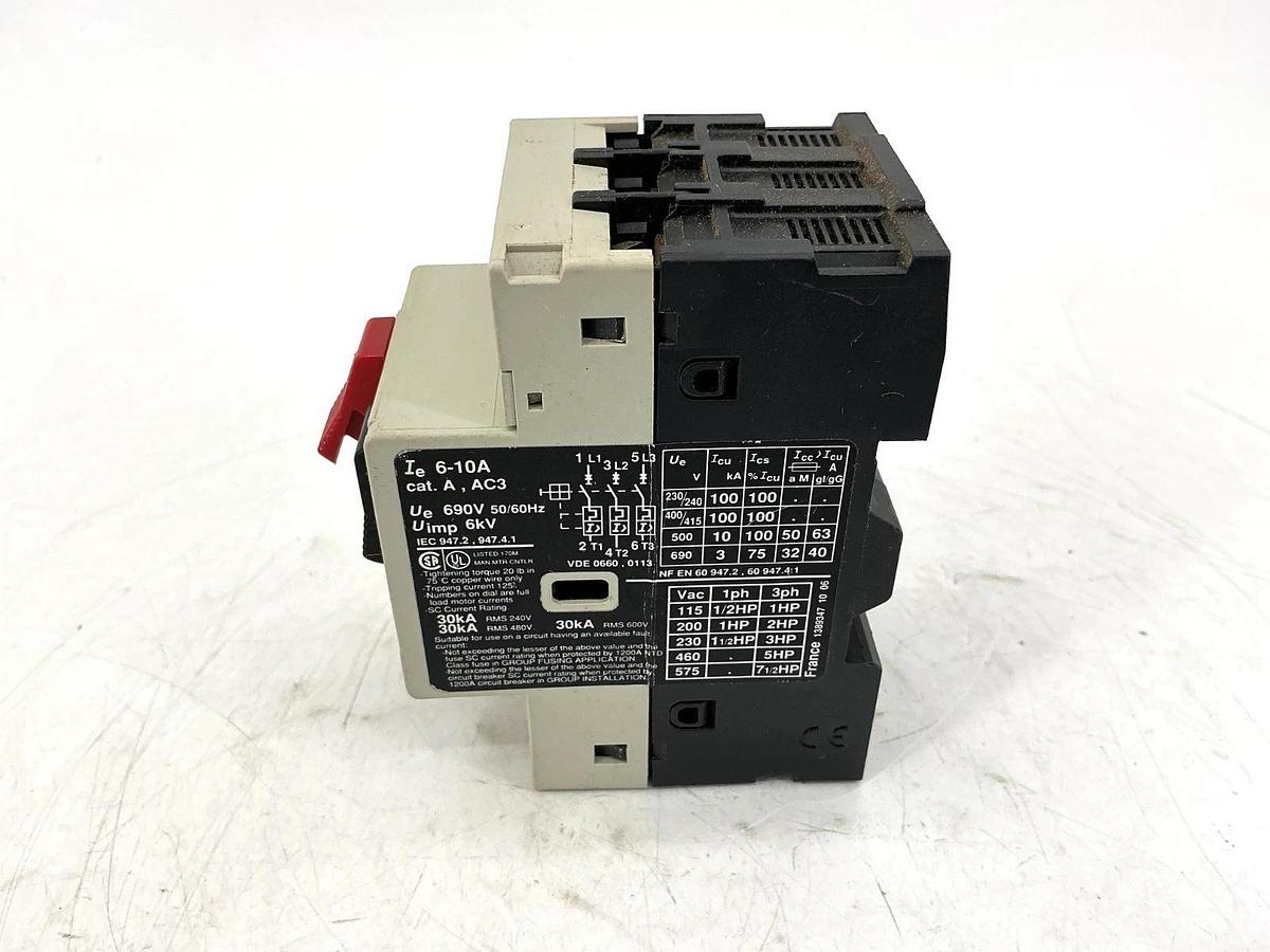 Used Lot of 2 Telemechanique GV2-M14 Manual Motor Starter 6-10A 690V 50/60HZ