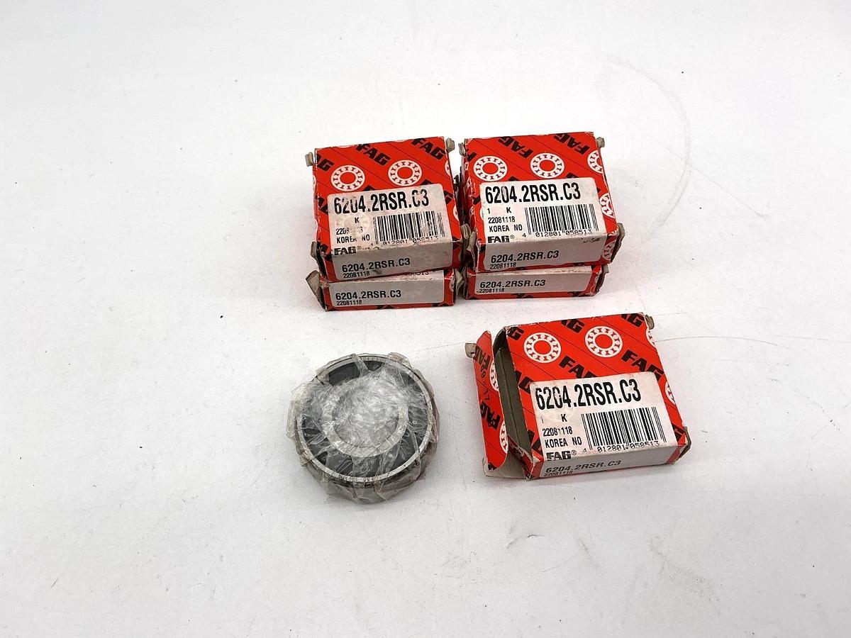 Lot of 5 New FAG 6204-2RSR-C3 Sealed Ball Bearings 6204-2RSC3 20x47x14mm